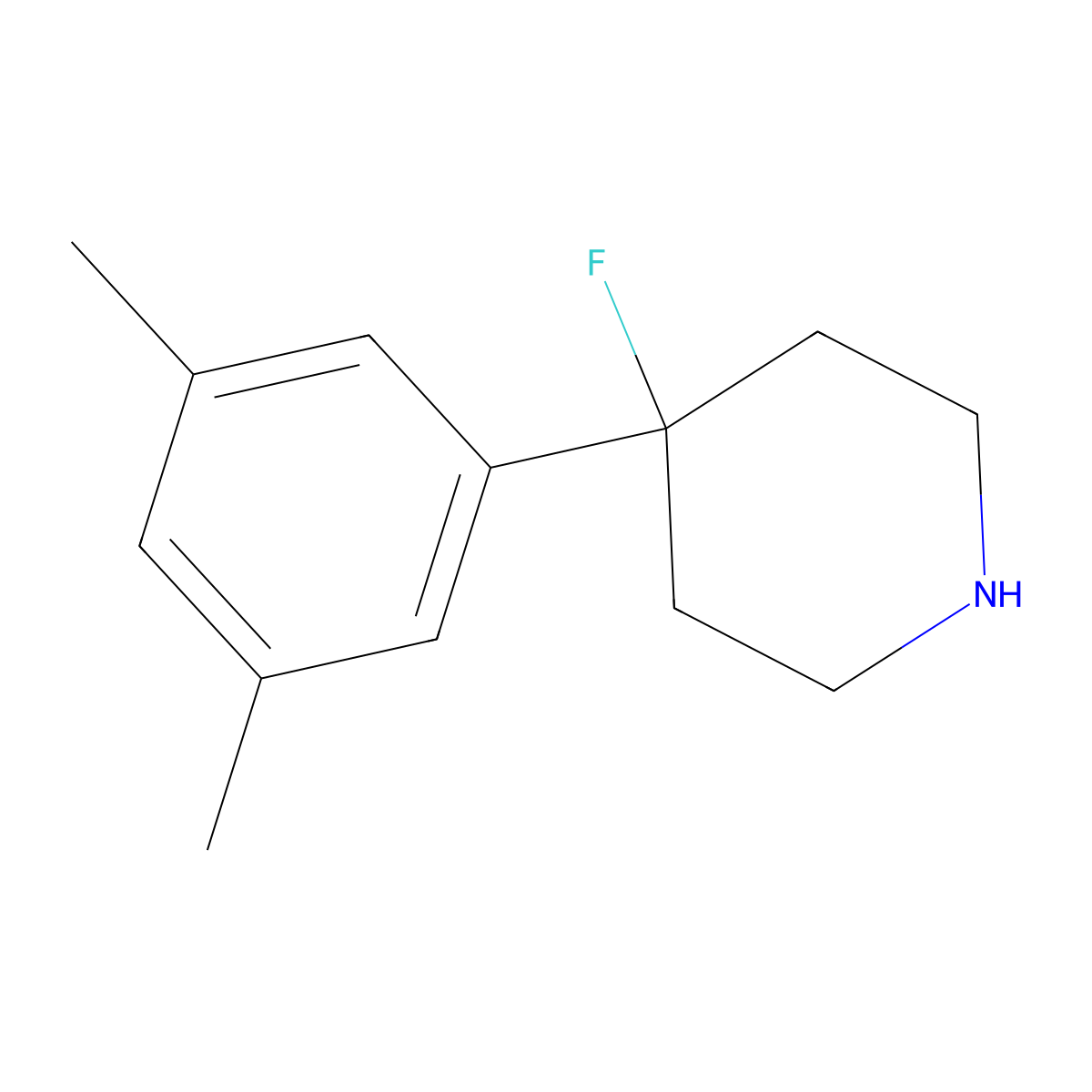 4-(3,5-Dimethylphenyl)-4-fluoropiperidine molecular structure, CAS 1564938-45-9