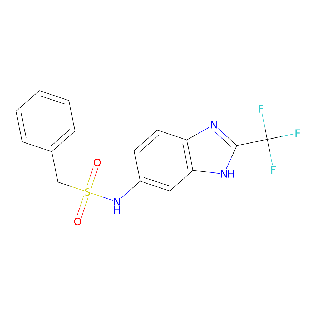1-phenyl-N-[2-(trifluoromethyl)-1H-benzimidazol-5-yl]methanesulfonamide molecular structure, CAS 156494-04-1
