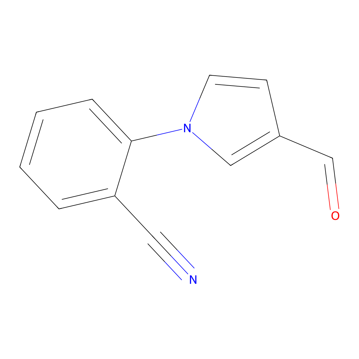 2-(3-formyl-1H-pyrrol-1-yl)benzenecarbonitrile molecular structure, CAS 156496-63-8