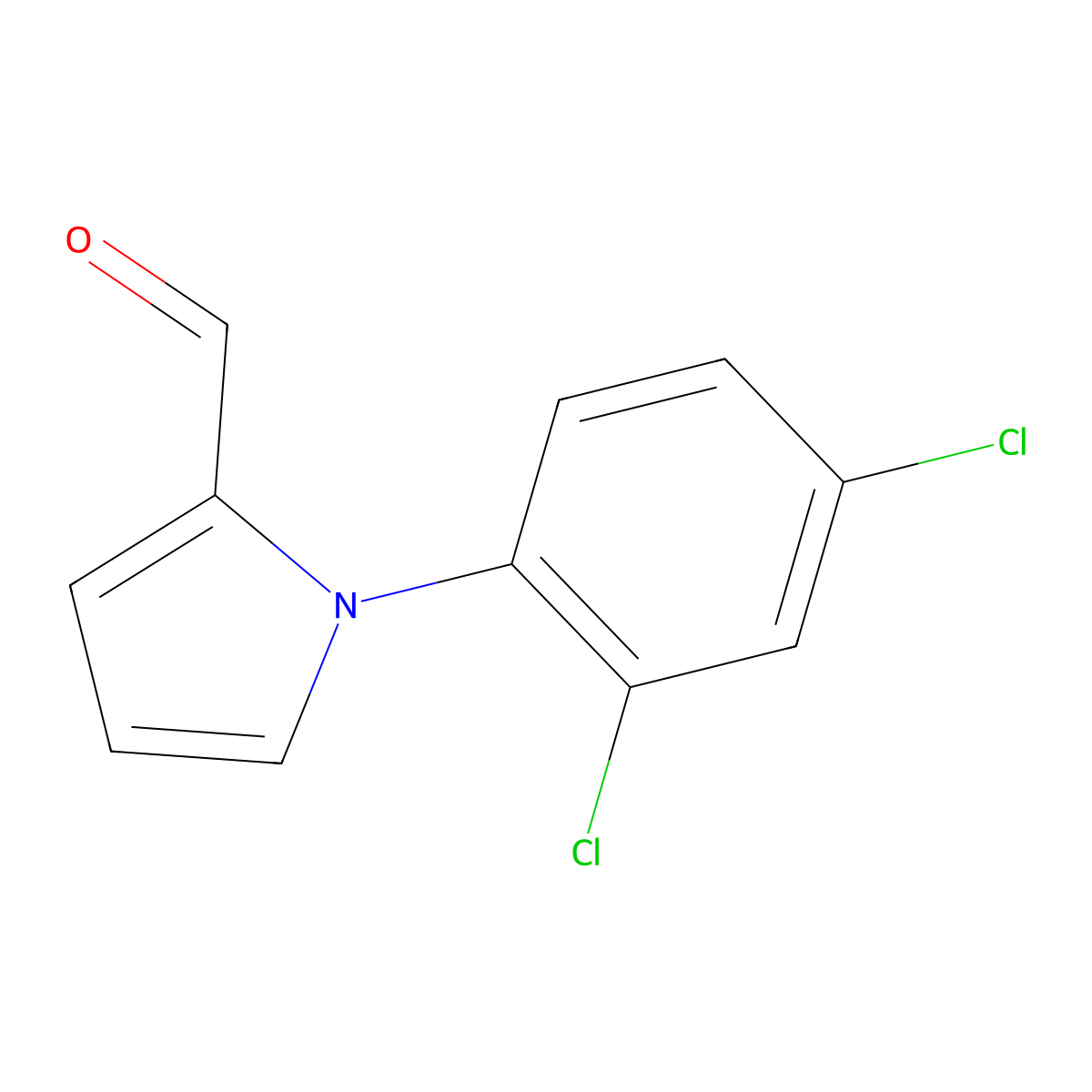 1-(2,4-dichlorophenyl)-1H-pyrrole-2-carbaldehyde molecular structure, CAS 156496-73-0