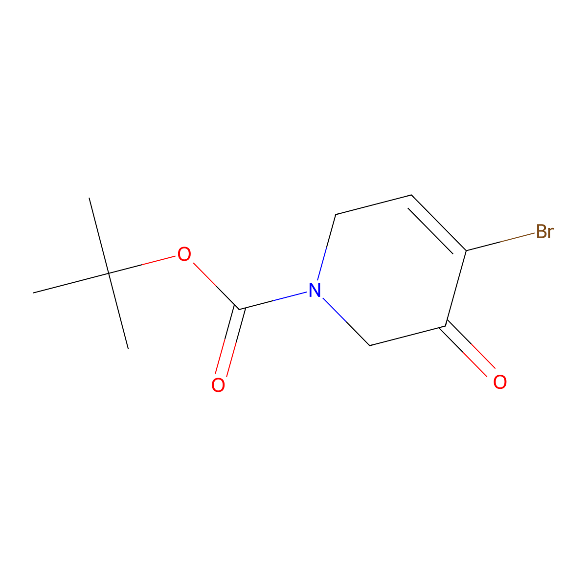 Tert-butyl 4-bromo-3-oxo-1,2,3,6-tetrahydropyridine-1-carboxylate molecular structure, CAS 156496-92-3