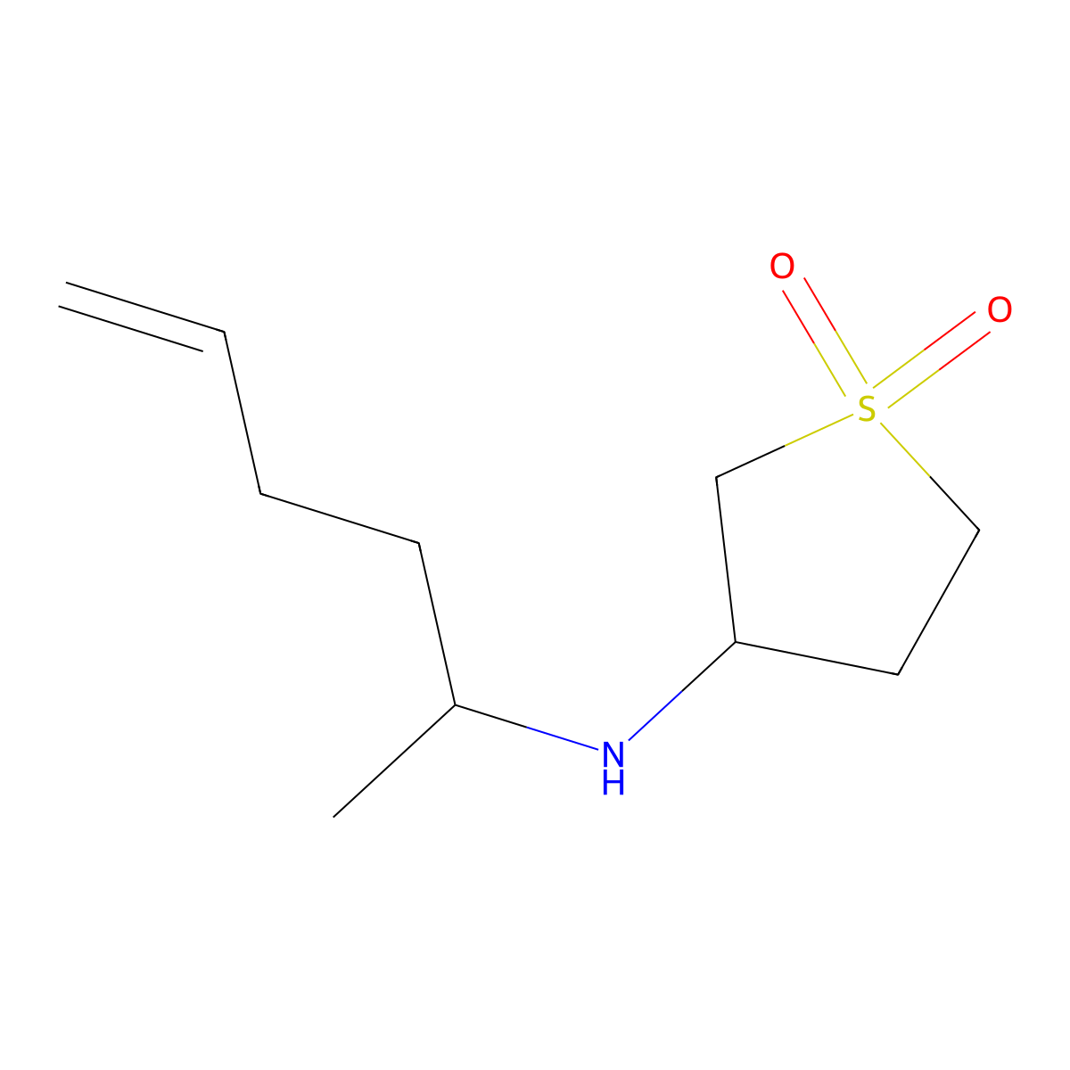 3-[(Hex-5-en-2-yl)amino]-1lambda6-thiolane-1,1-dione molecular structure, CAS 1564960-88-8