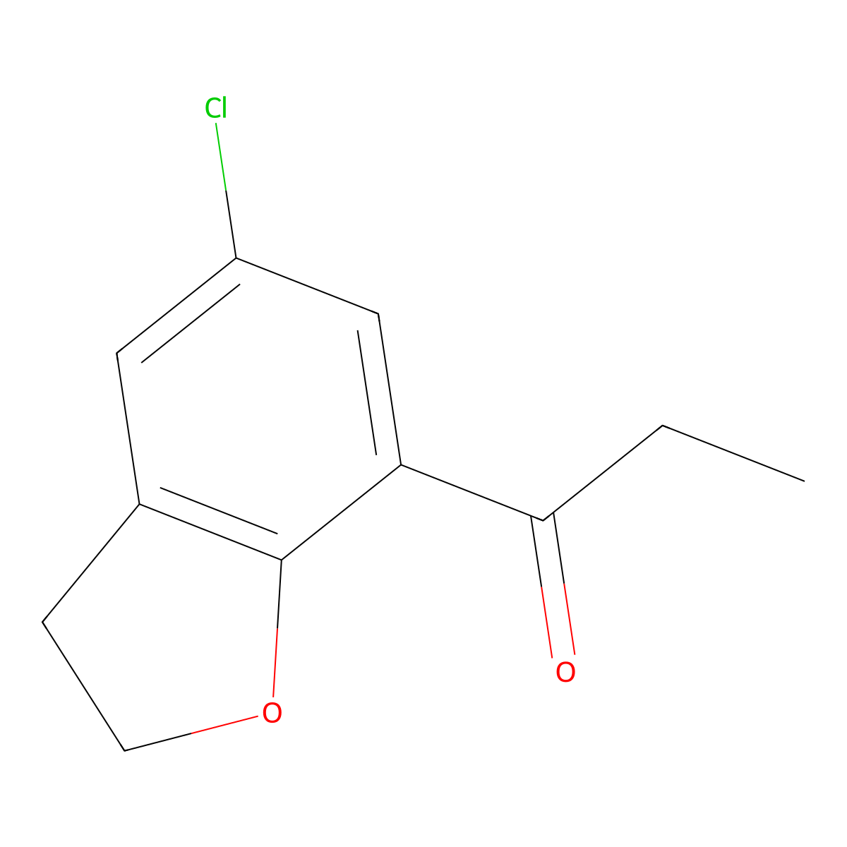 1-(5-Chloro-2,3-dihydro-1-benzofuran-7-yl)propan-1-one molecular structure, CAS 1564967-53-8