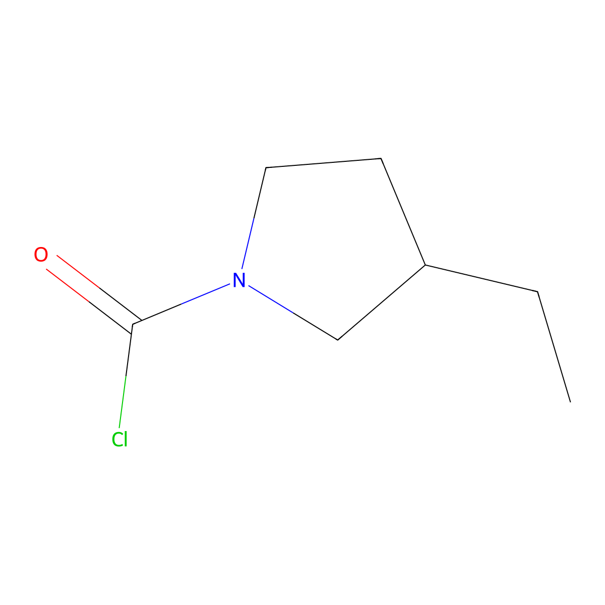 3-Ethylpyrrolidine-1-carbonyl chloride molecular structure, CAS 1564971-22-7