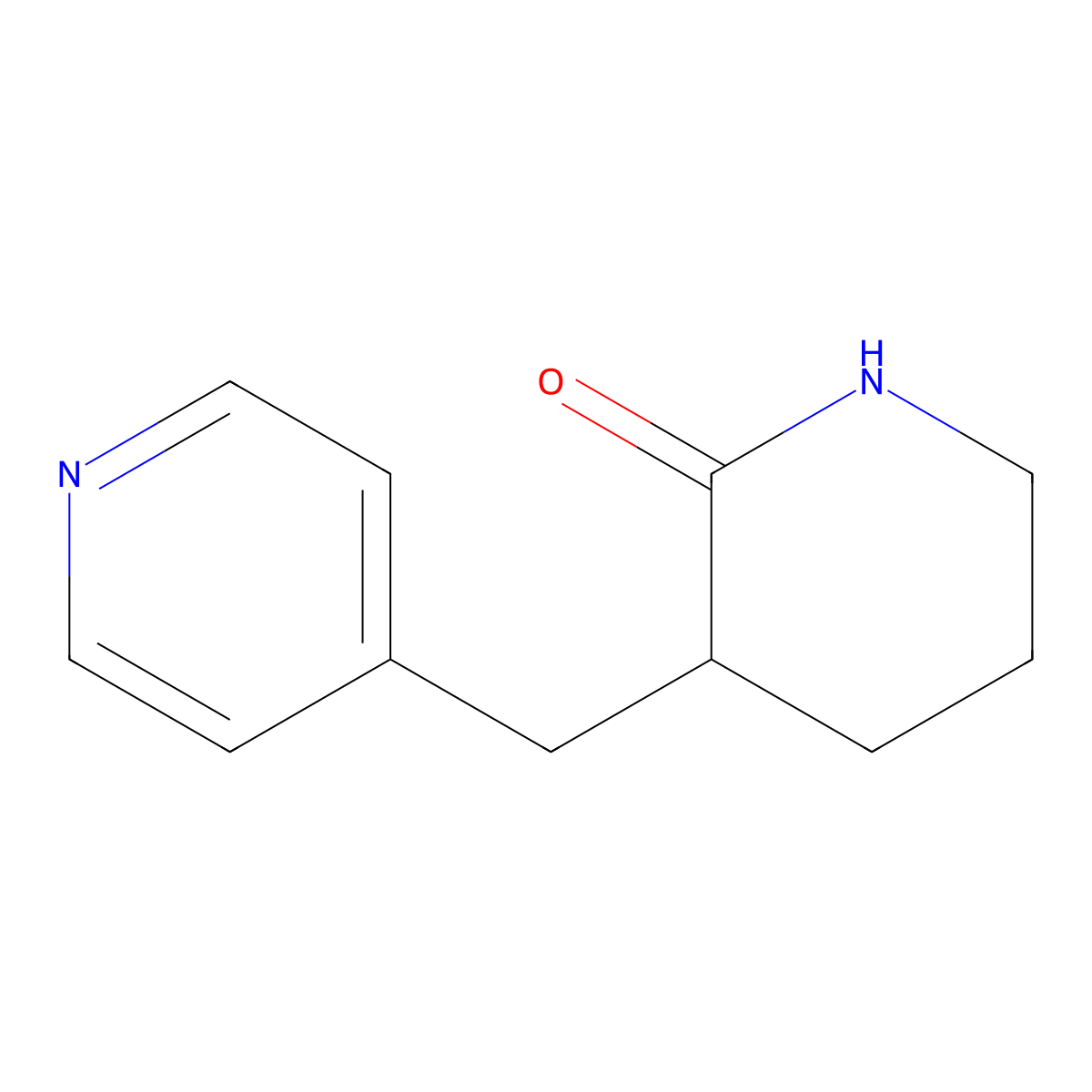 3-[(Pyridin-4-yl)methyl]piperidin-2-one molecular structure, CAS 1564973-22-3