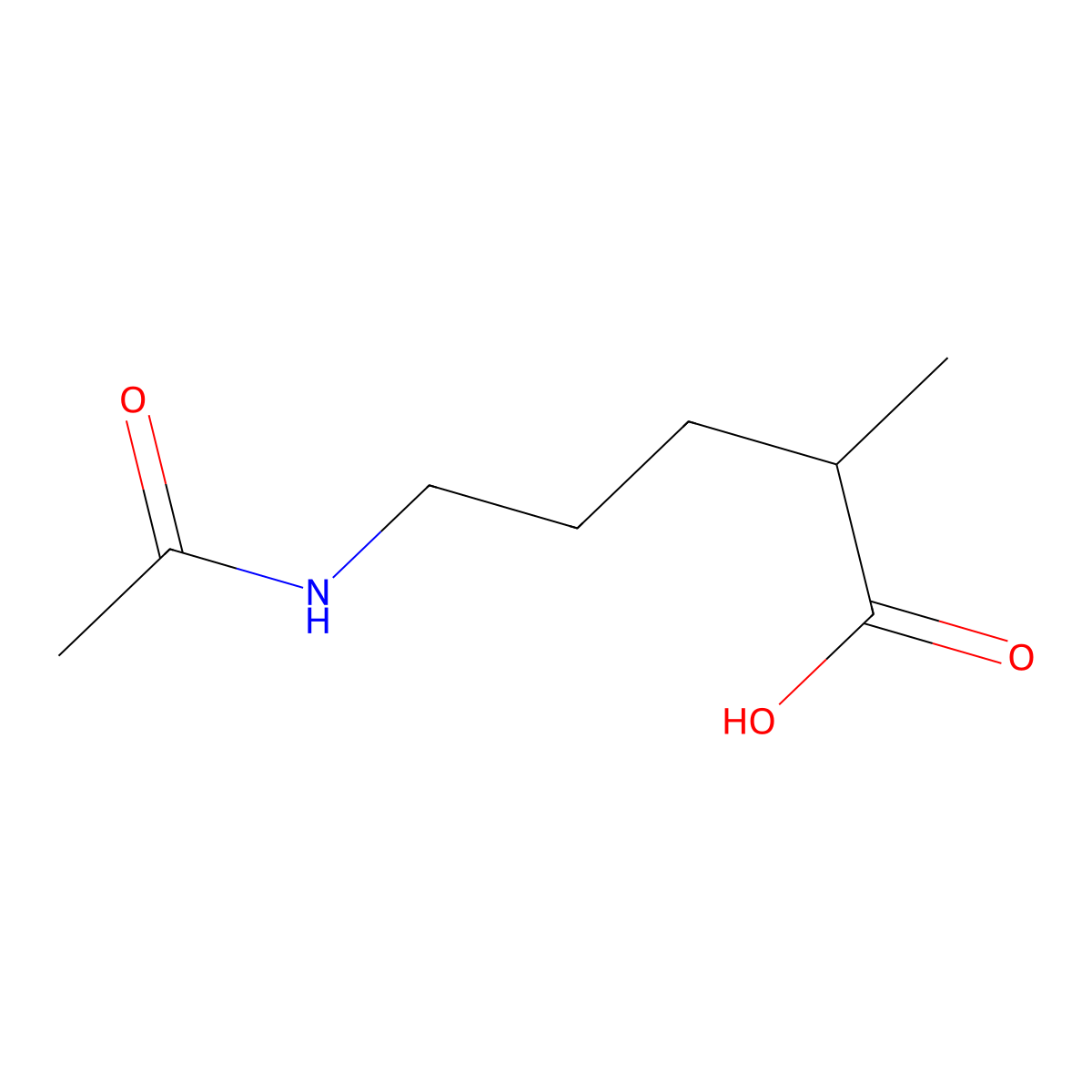 5-Acetamido-2-methylpentanoic acid molecular structure, CAS 1564976-84-6