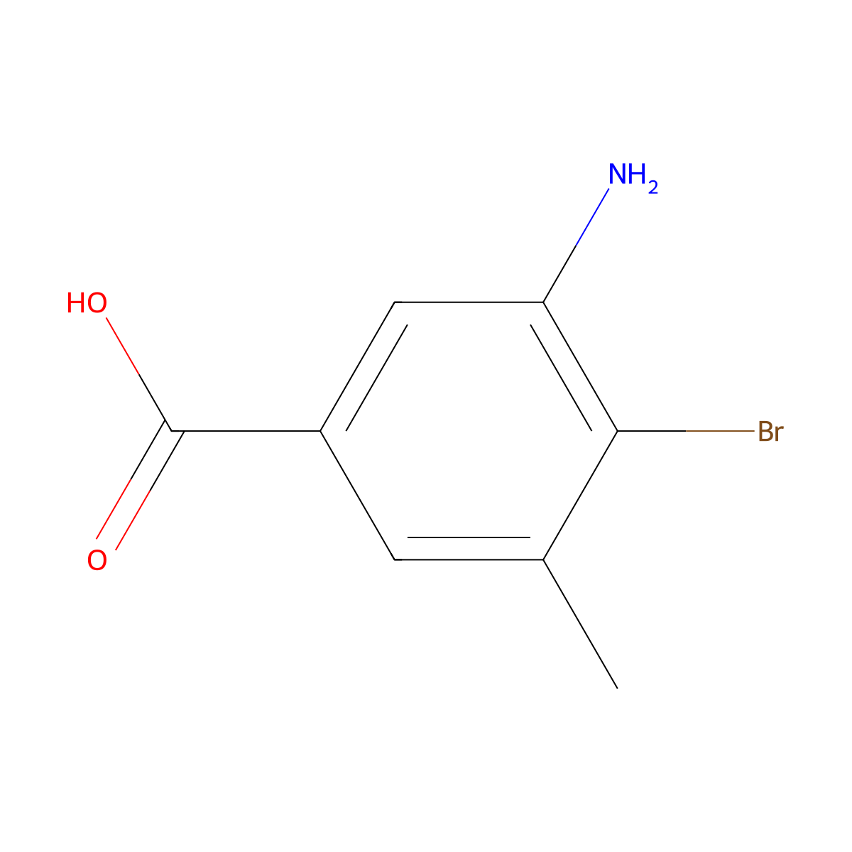 3-Amino-4-bromo-5-methylbenzoic acid molecular structure, CAS 1564978-62-6