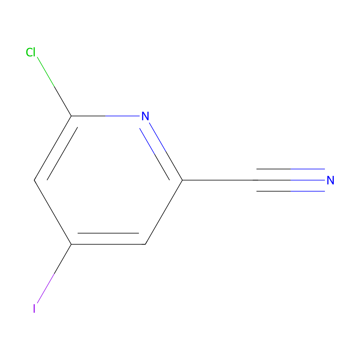 6-Chloro-4-iodopicolinonitrile molecular structure, CAS 1564978-89-7