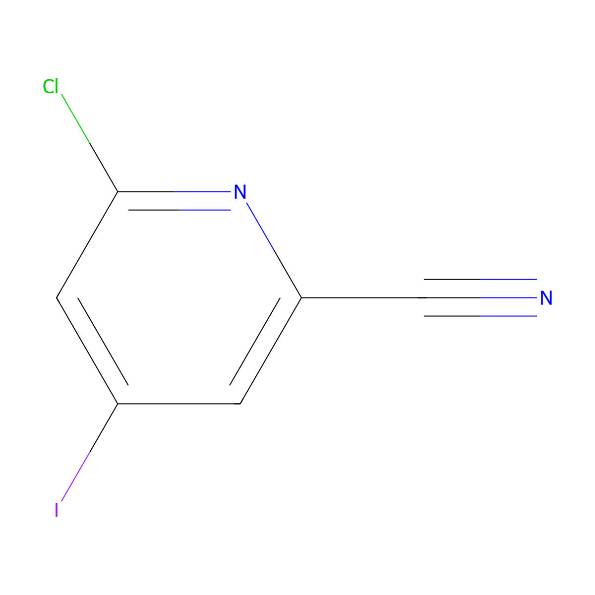 6-Chloro-4-iodopicolinonitrile molecular structure, CAS 1564978-89-7