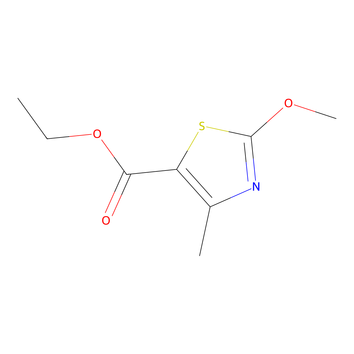 Ethyl 2-methoxy-4-methylthiazole-5-carboxylate molecular structure, CAS 156498-60-1