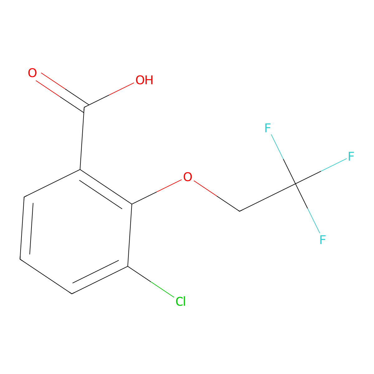 3-Chloro-2-(2,2,2-trifluoroethoxy)benzoic acid molecular structure, CAS 1564993-64-1
