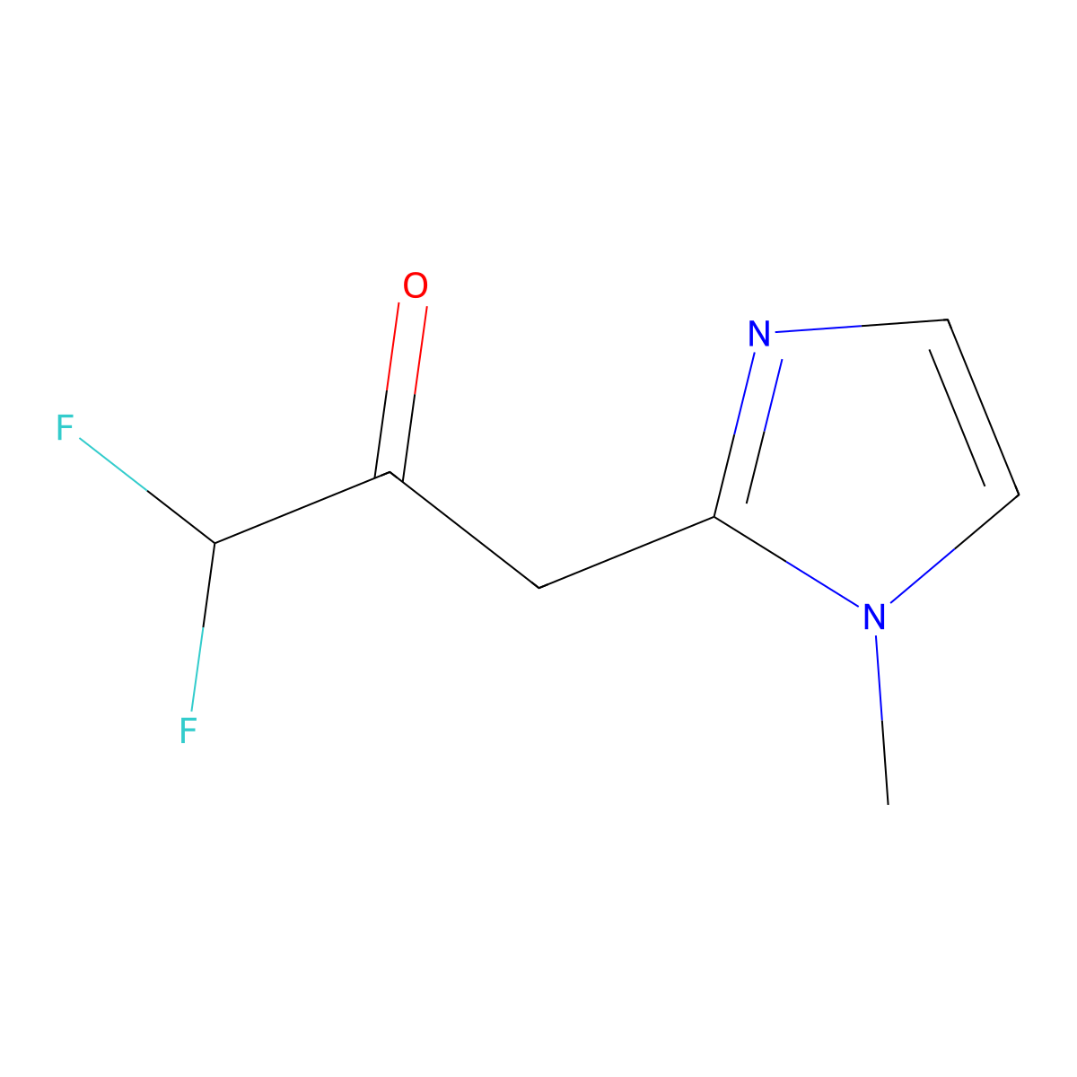 1,1-difluoro-3-(1-methyl-1H-imidazol-2-yl)propan-2-one molecular structure, CAS 1564995-04-5