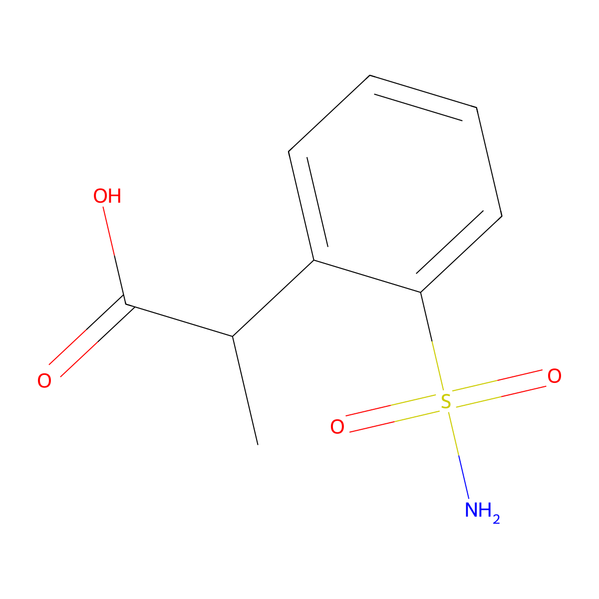 2-(2-Sulfamoylphenyl)propanoic acid molecular structure, CAS 1564995-34-1