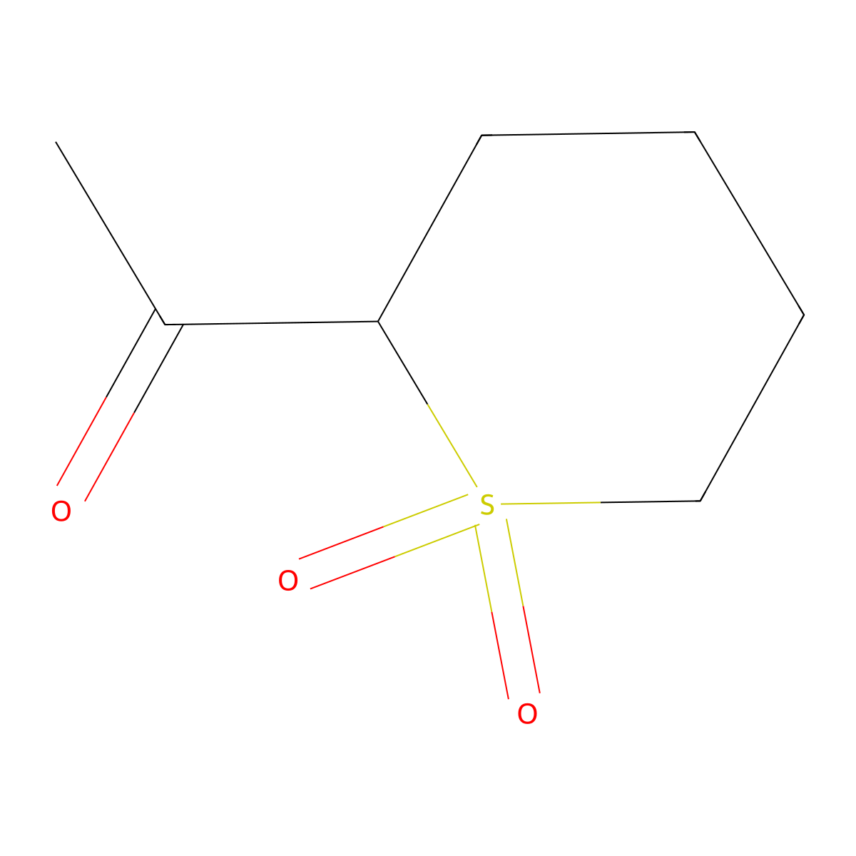 2-Acetyl-1lambda6-thiane-1,1-dione molecular structure, CAS 1564997-72-3