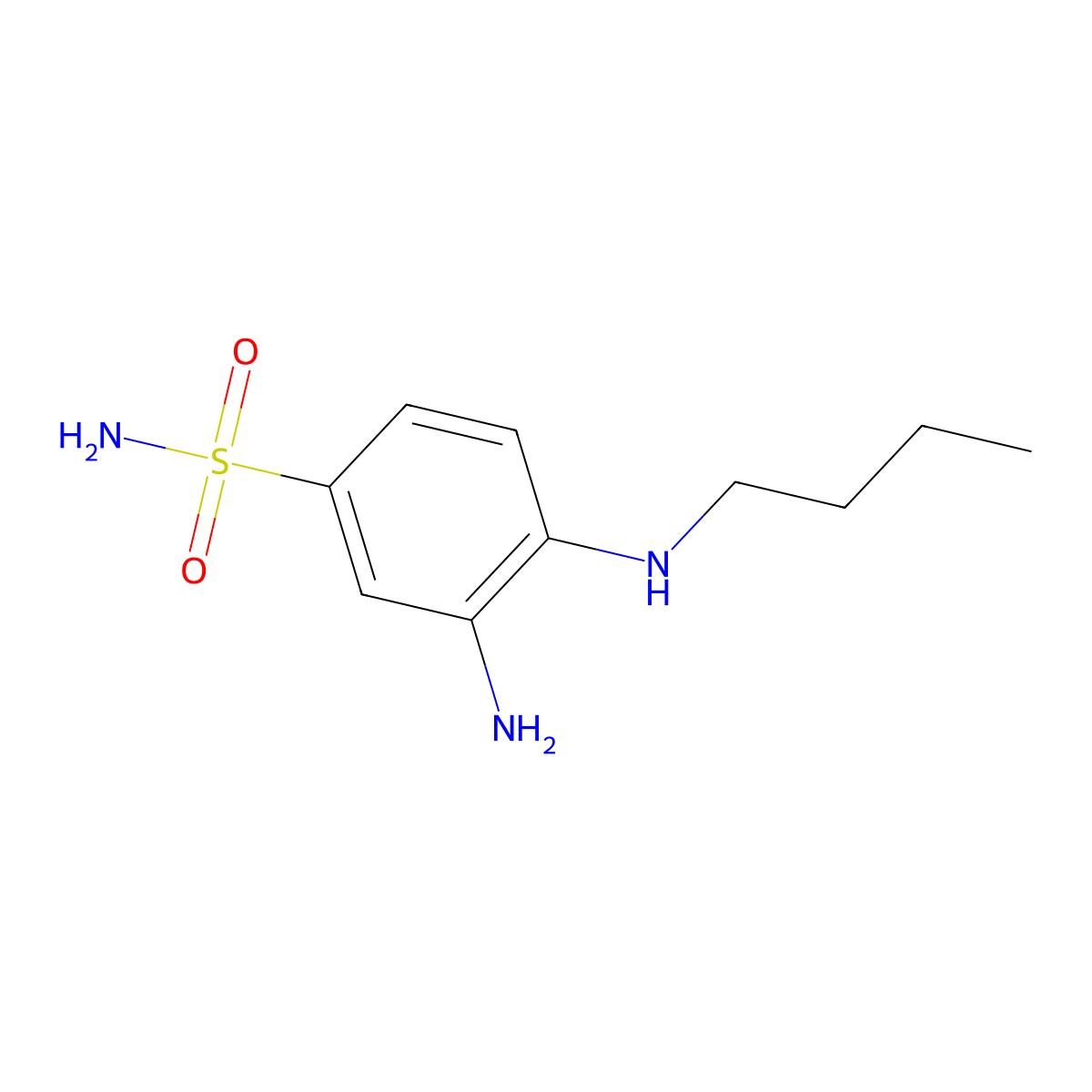 3-Amino-4-(butylamino)benzene-1-sulfonamide molecular structure, CAS 1565-51-1