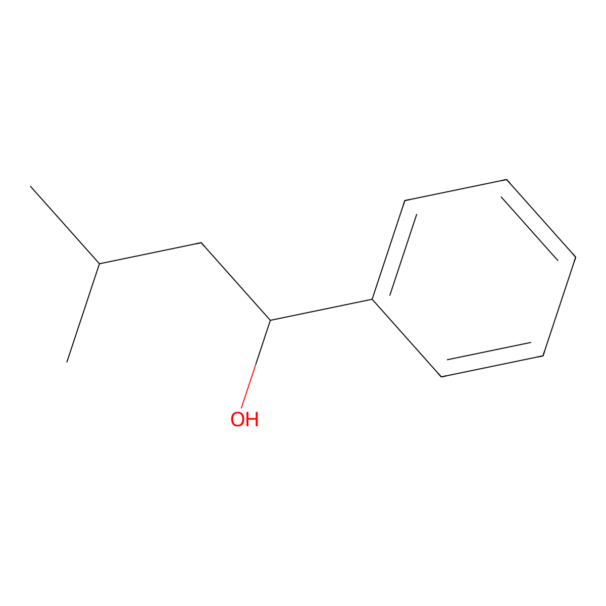 alpha-(2-Methylpropyl)benzenemethanol molecular structure, CAS 1565-86-2