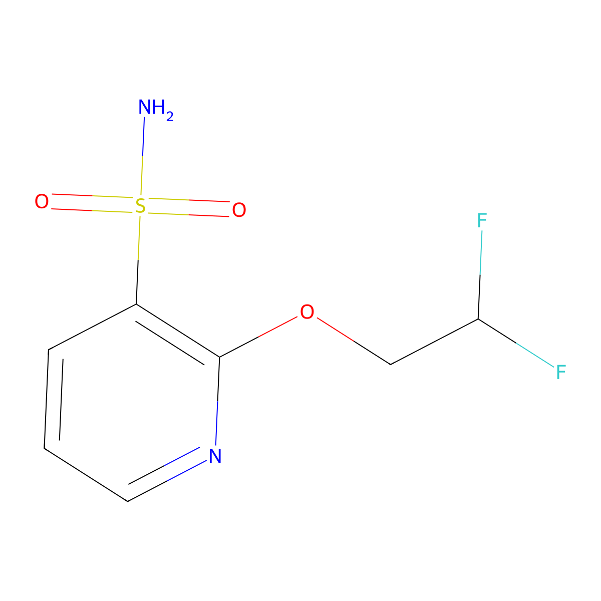 2-(2,2-Difluoroethoxy)pyridine-3-sulfonamide molecular structure, CAS 1565001-49-1