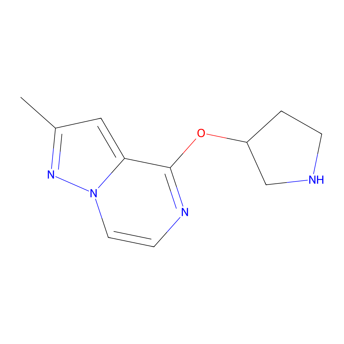 3-({2-Methylpyrazolo[1,5-a]pyrazin-4-yl}oxy)pyrrolidine molecular structure, CAS 1565004-86-5