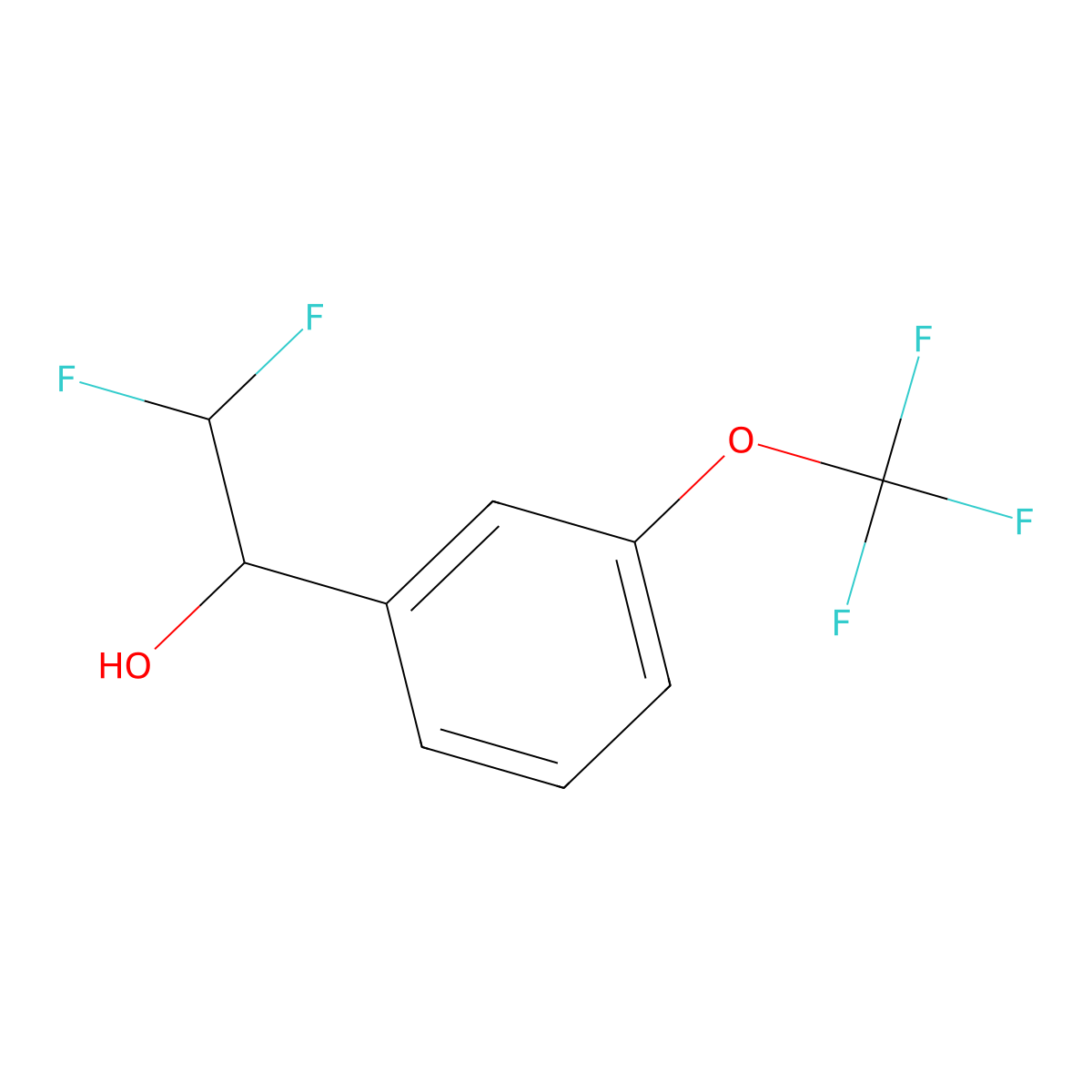 2,2-Difluoro-1-[3-(trifluoromethoxy)phenyl]ethan-1-ol molecular structure, CAS 1565013-63-9