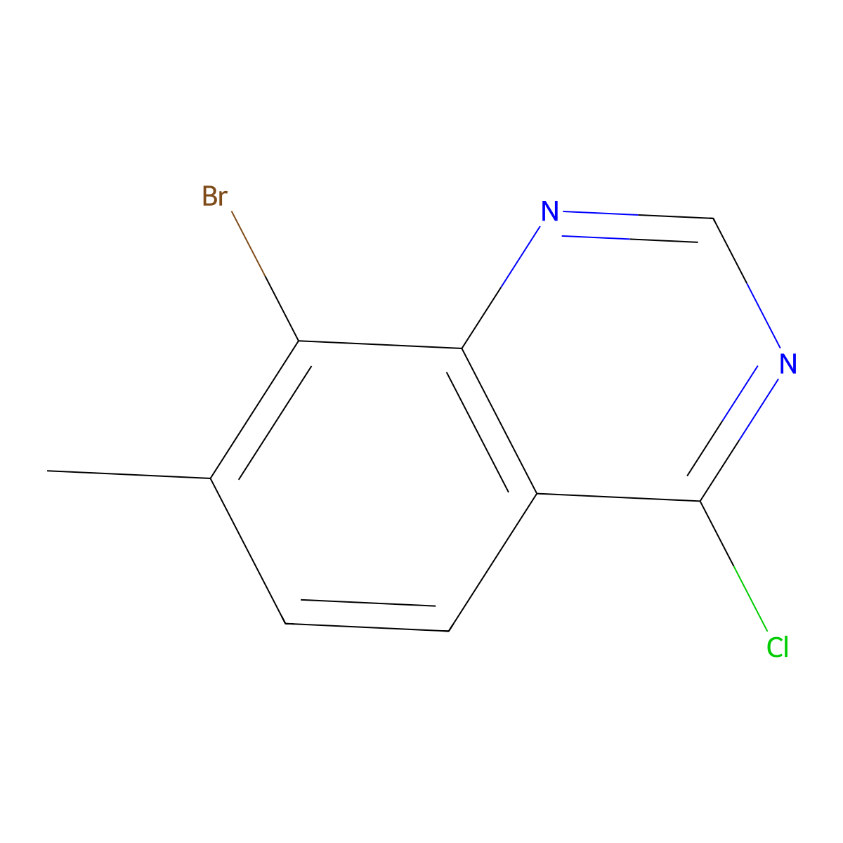 8-Bromo-4-chloro-7-methylquinazoline molecular structure, CAS 1565019-68-2