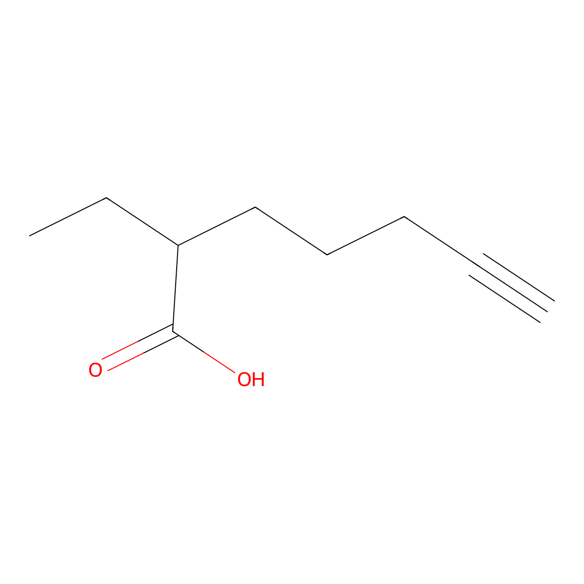 2-Ethylhept-6-ynoic acid molecular structure, CAS 1565024-24-9