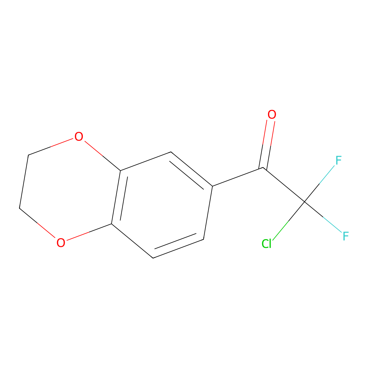 2-Chloro-1-(2,3-dihydrobenZo[b][1,4]dioxin-6-yl)-2,2-difluoroethanone molecular structure, CAS 1565025-80-0