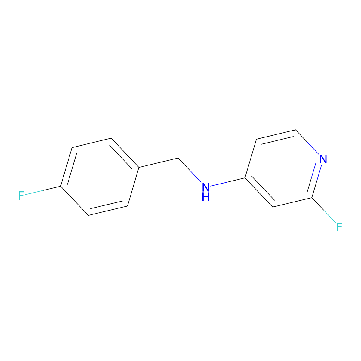 2-fluoro-N-[(4-fluorophenyl)methyl]pyridin-4-amine molecular structure, CAS 1565027-89-5