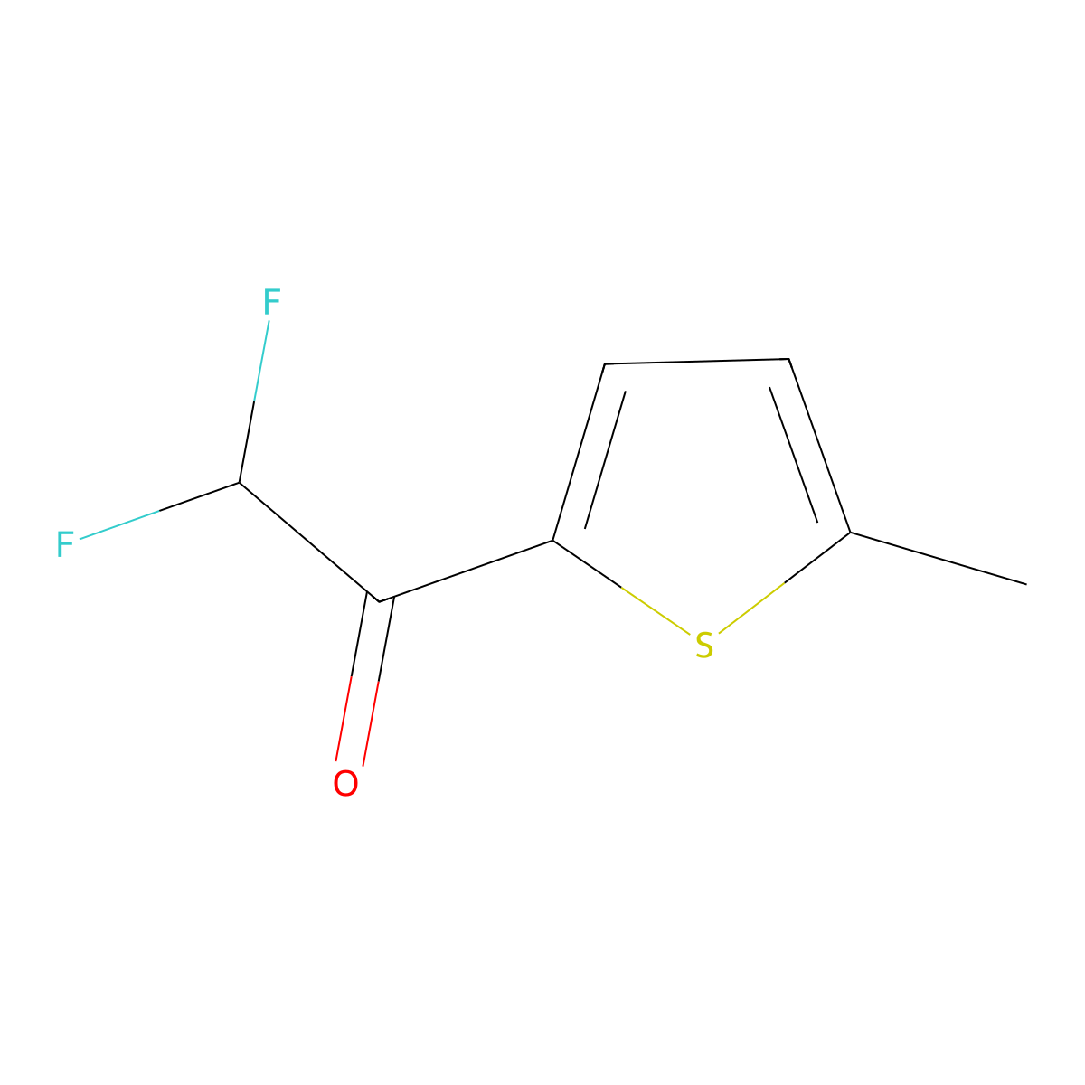 2,2-Difluoro-1-(5-methylthiophen-2-yl)ethan-1-one molecular structure, CAS 1565033-79-5
