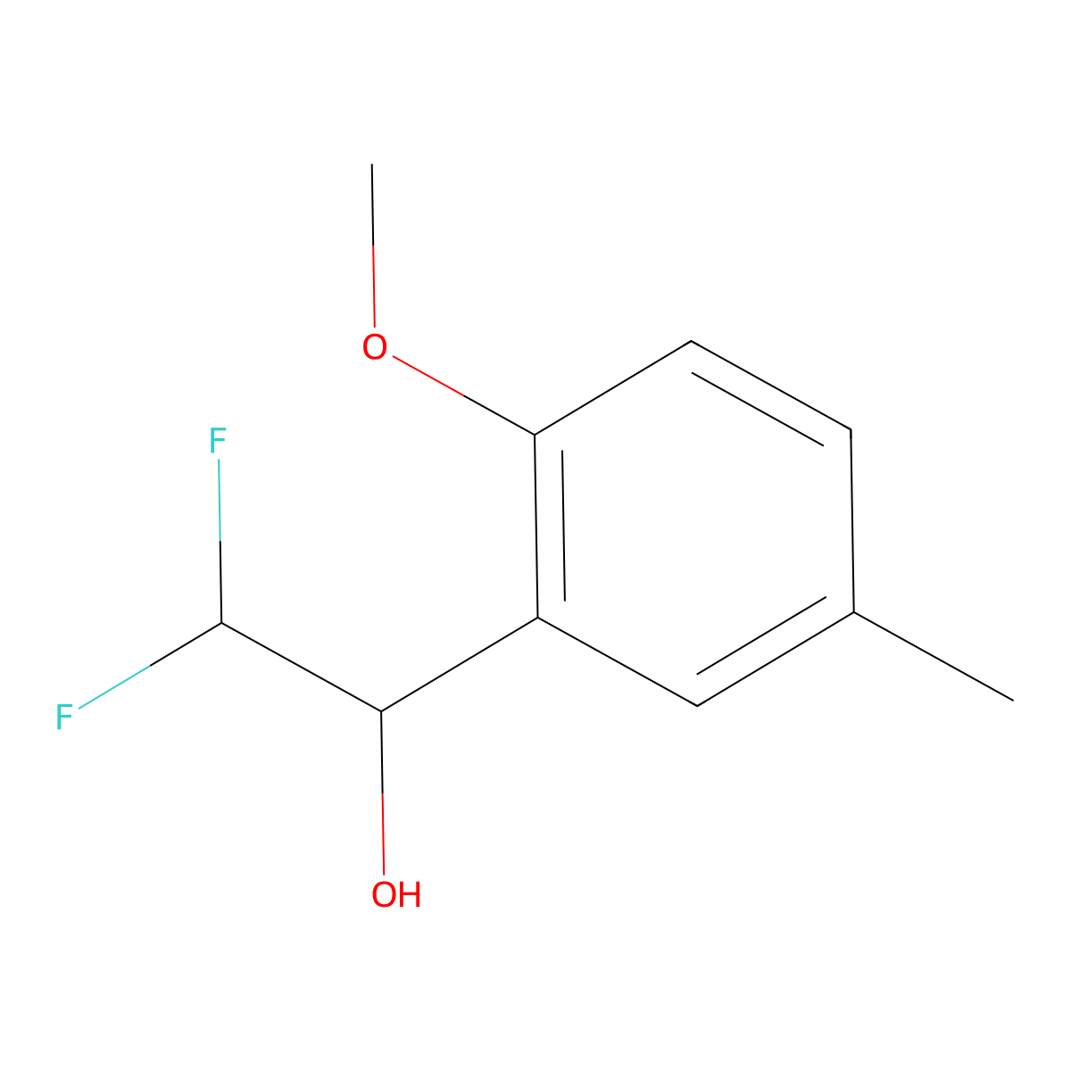 2,2-Difluoro-1-(2-methoxy-5-methylphenyl)ethan-1-ol molecular structure, CAS 1565044-81-6
