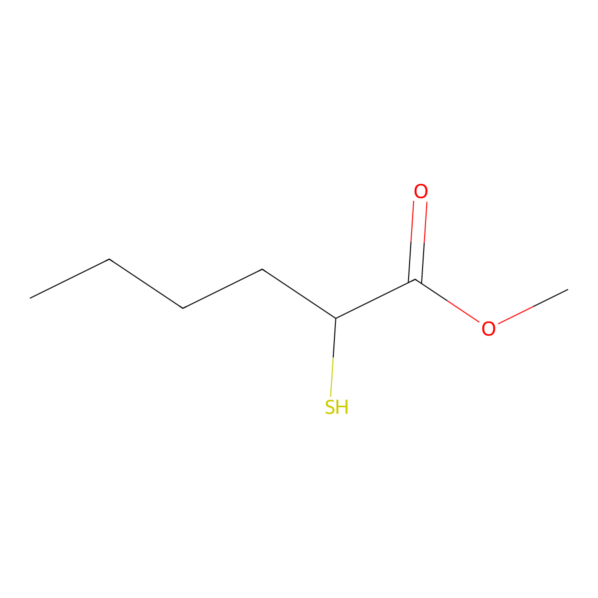 Methyl 2-sulfanylhexanoate molecular structure, CAS 1565047-29-1
