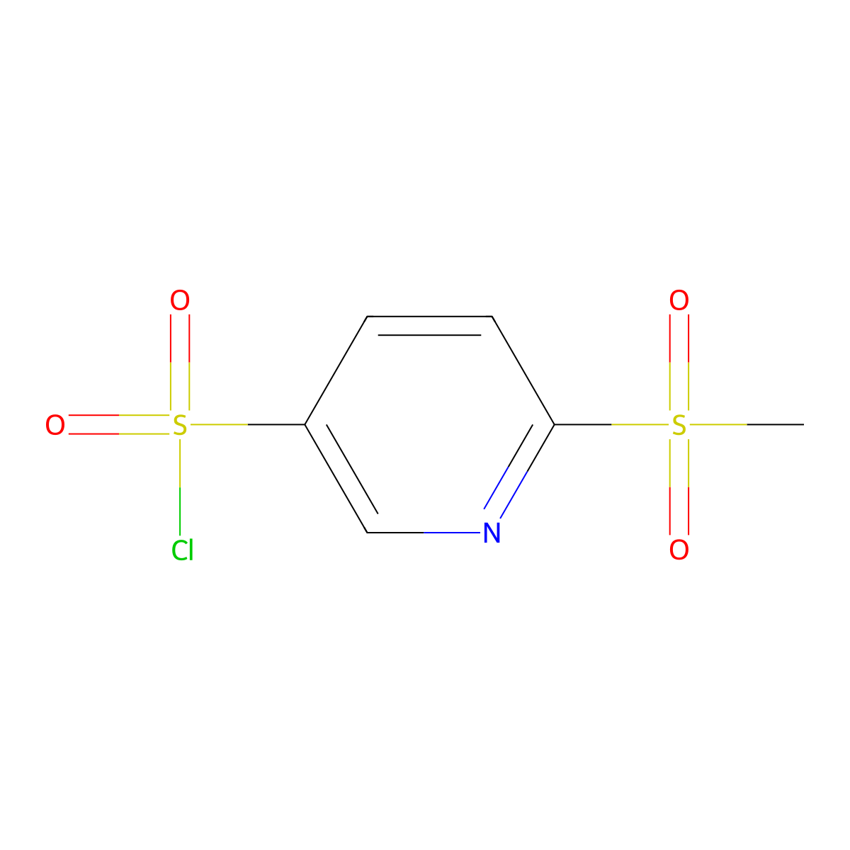 6-Methanesulfonylpyridine-3-sulfonyl chloride molecular structure, CAS 1565047-78-0