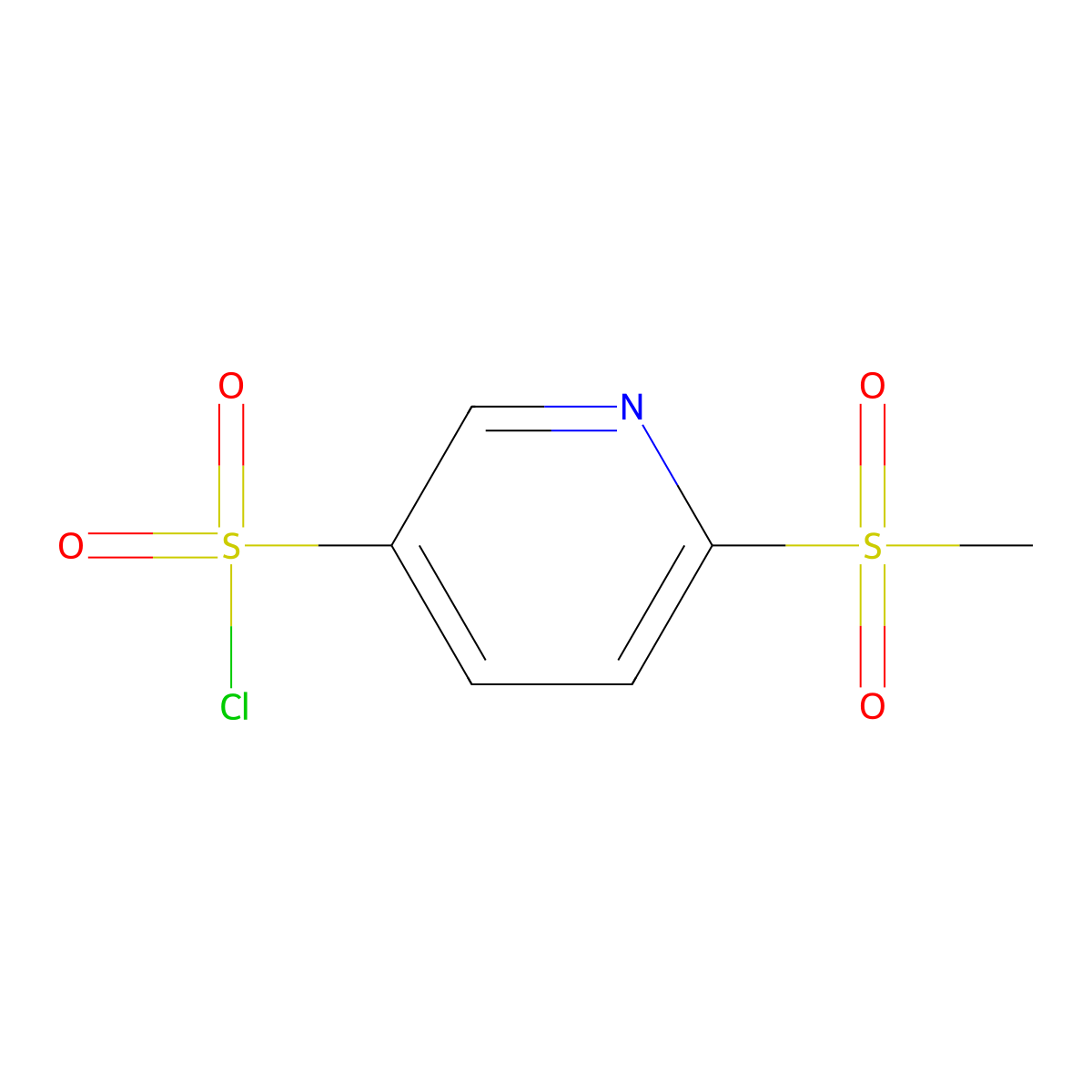 6-Methanesulfonylpyridine-3-sulfonyl chloride molecular structure, CAS 1565047-78-0