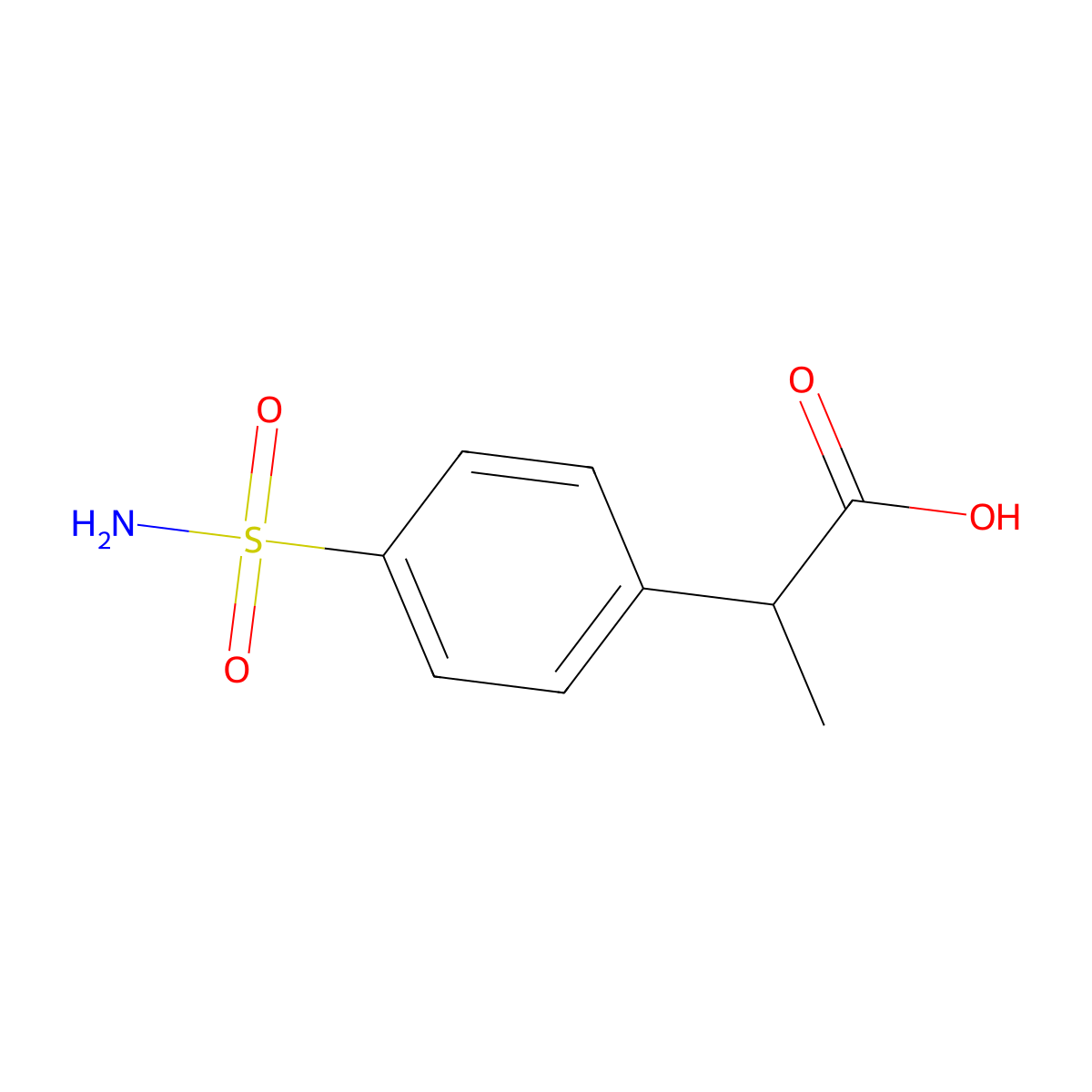 2-(4-Sulfamoylphenyl)propanoic acid molecular structure, CAS 1565048-99-8