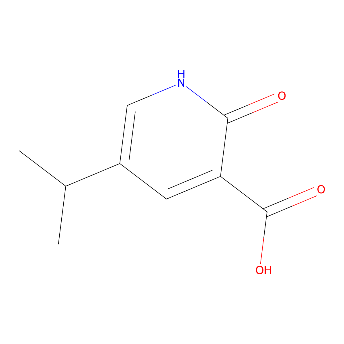 2-Oxo-5-(propan-2-yl)-1,2-dihydropyridine-3-carboxylic acid molecular structure, CAS 1565052-23-4