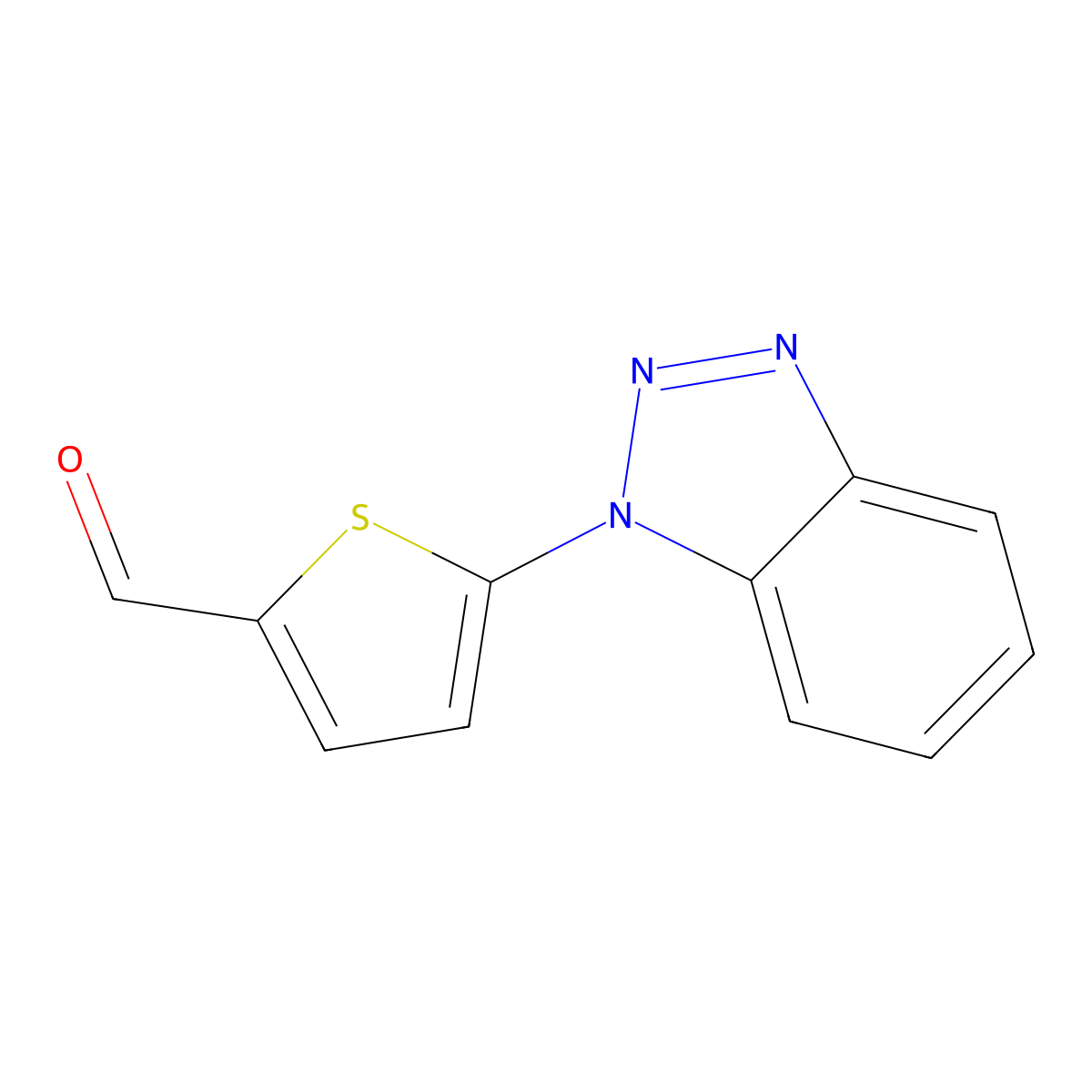 5-(1H-1,2,3-benzotriazol-1-yl)thiophene-2-carbaldehyde molecular structure, CAS 1565052-27-8
