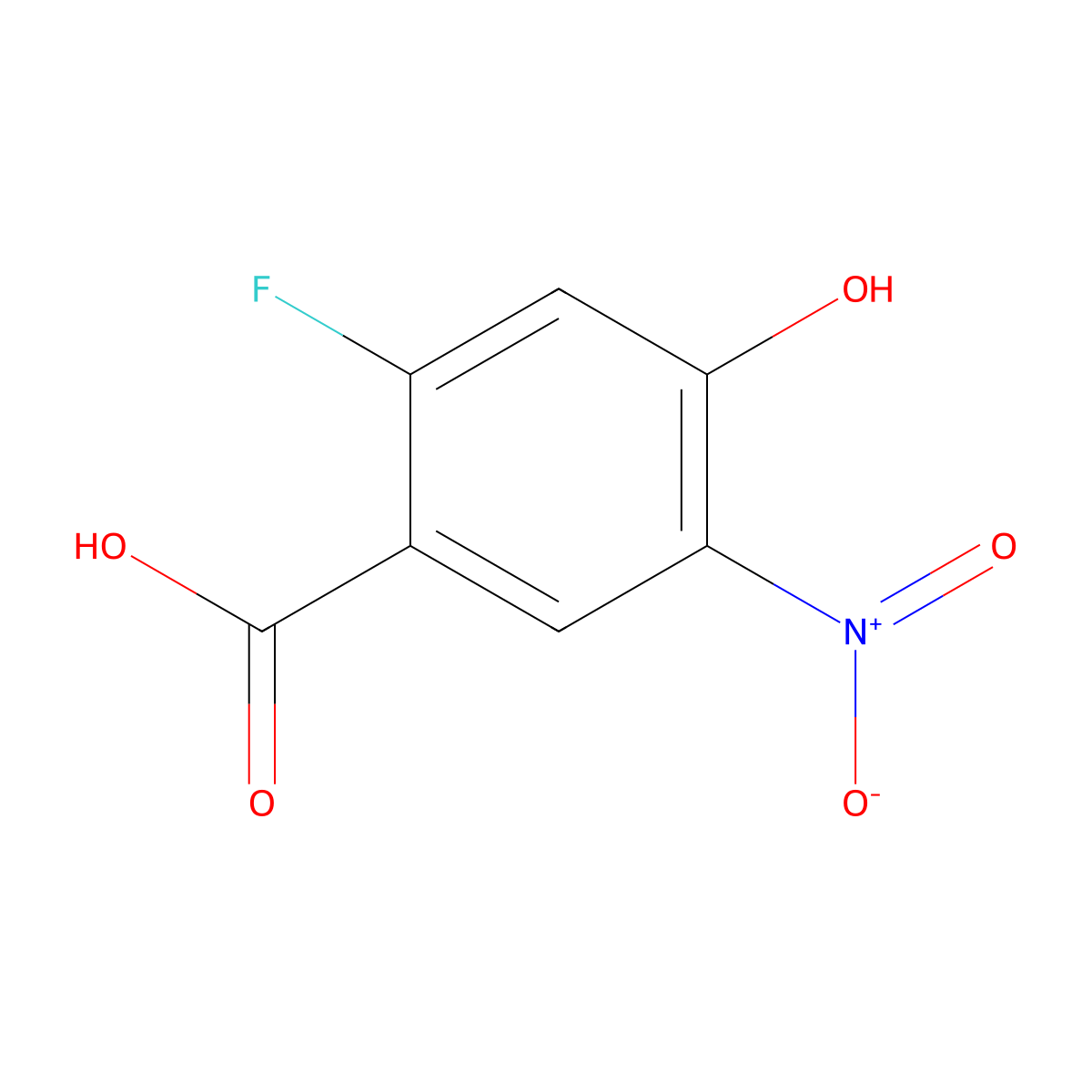 2-Fluoro-4-hydroxy-5-nitrobenzoic acid molecular structure, CAS 1565054-28-5