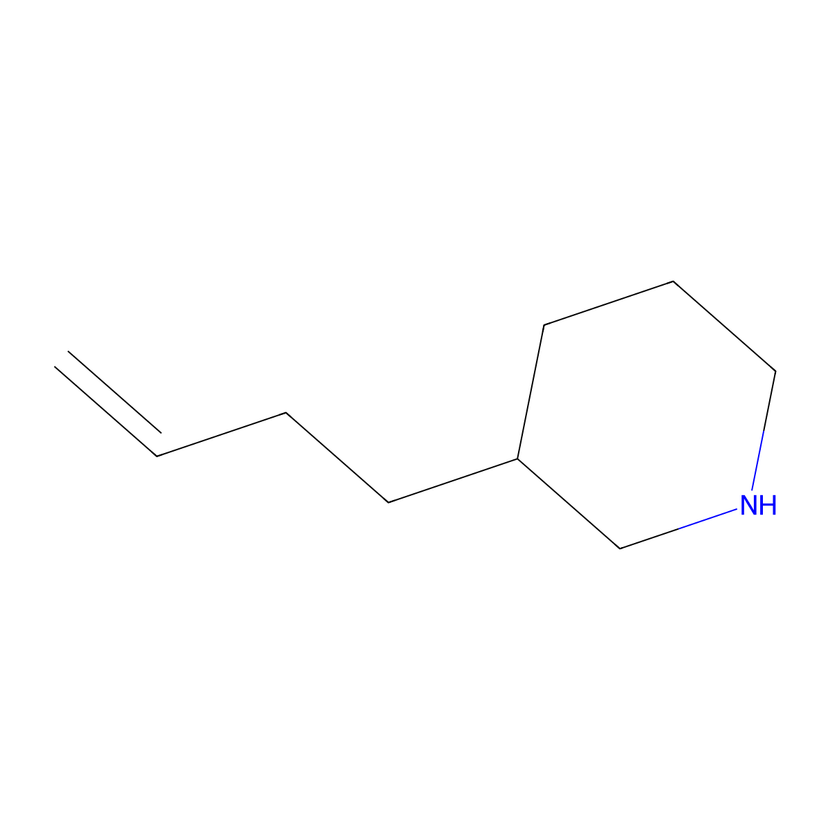 3-(But-3-en-1-yl)piperidine molecular structure, CAS 1565061-57-5
