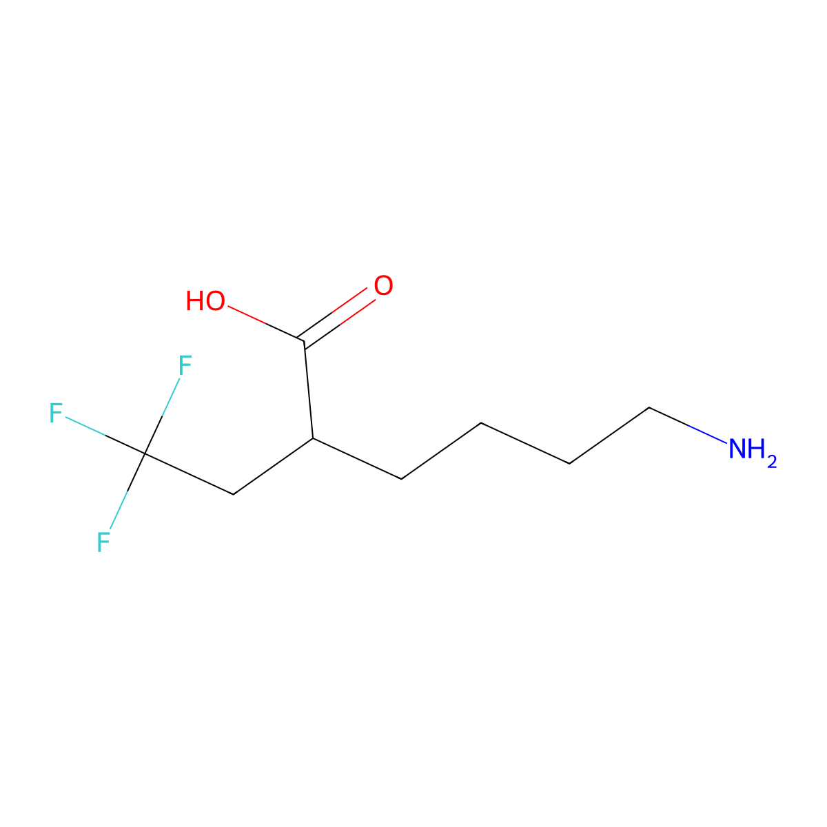 6-Amino-2-(2,2,2-trifluoroethyl)hexanoic acid molecular structure, CAS 1565073-40-6