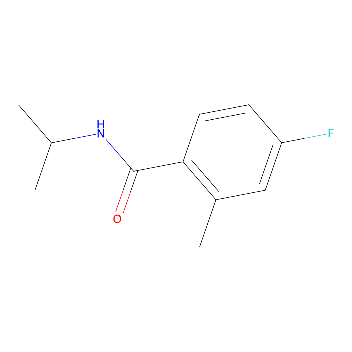 4-fluoro-N-isopropyl-2-methylbenzamide molecular structure, CAS 1565075-00-4