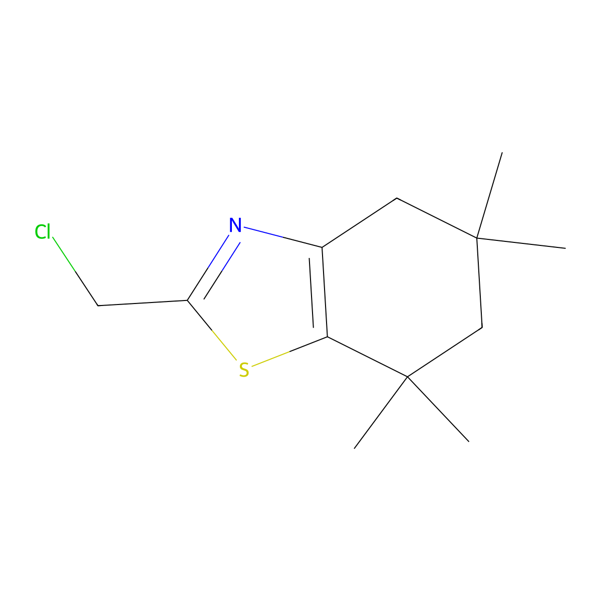 2-(Chloromethyl)-5,5,7,7-tetramethyl-4,5,6,7-tetrahydro-1,3-benzothiazole molecular structure, CAS 1565089-25-9