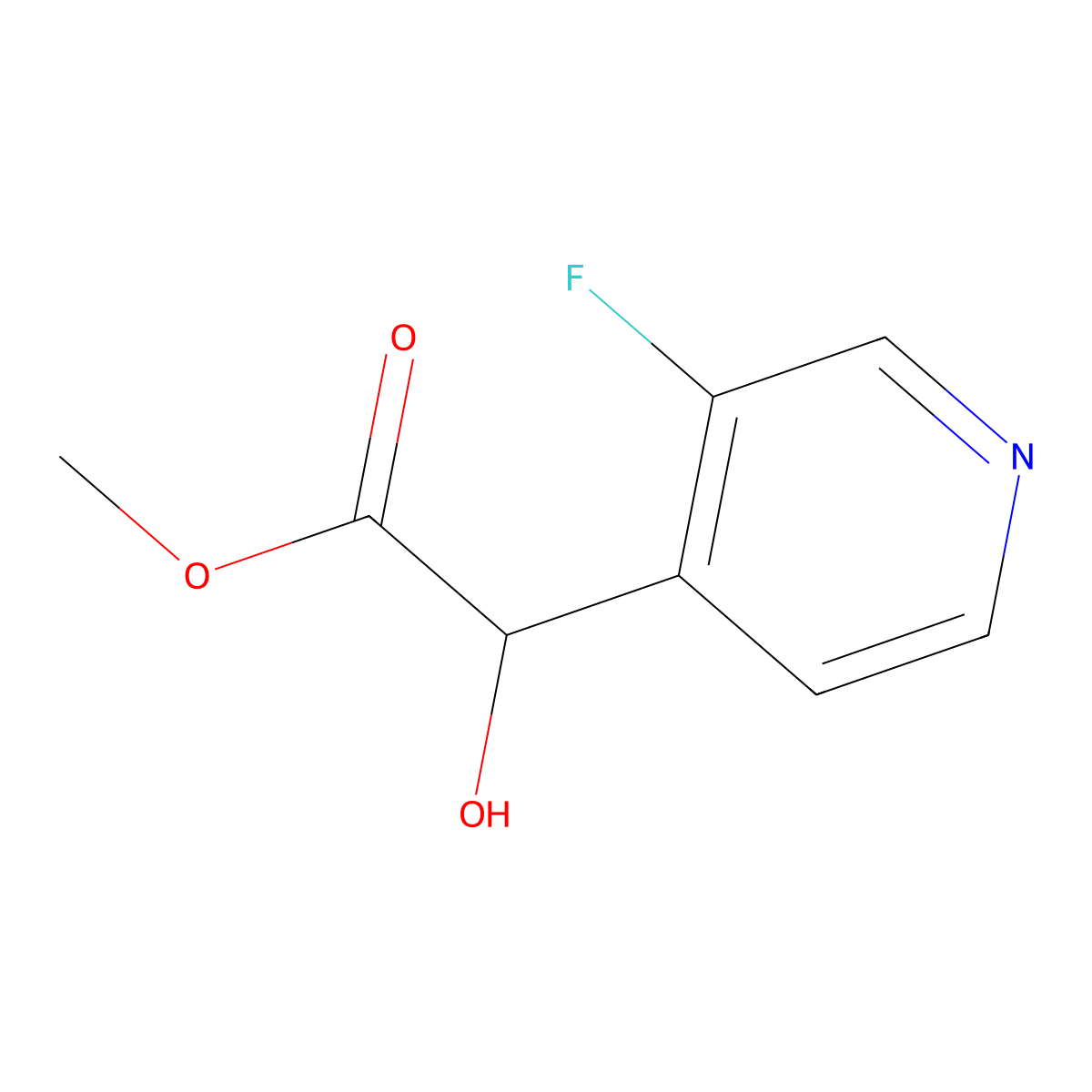 Methyl 2-(3-fluoropyridin-4-yl)-2-hydroxyacetate molecular structure, CAS 1565090-36-9