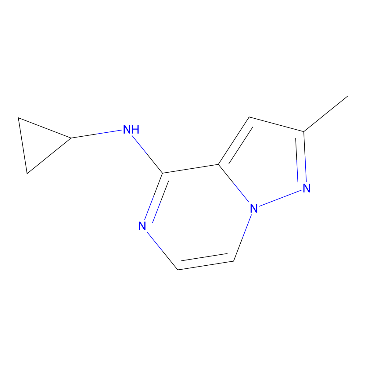 N-Cyclopropyl-2-methylpyrazolo[1,5-a]pyrazin-4-amine molecular structure, CAS 1565100-89-1