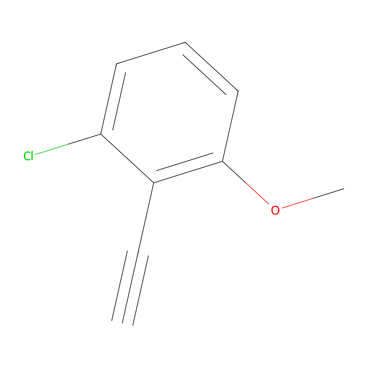1-Chloro-2-ethynyl-3-methoxybenzene molecular structure, CAS 1565104-18-8