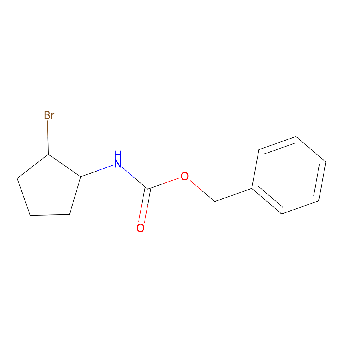 benzyl N-(2-bromocyclopentyl)carbamate molecular structure, CAS 1565108-10-2