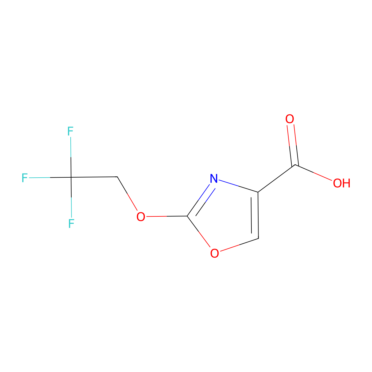 2-(2,2,2-Trifluoroethoxy)-1,3-oxazole-4-carboxylic acid molecular structure, CAS 1565110-45-3