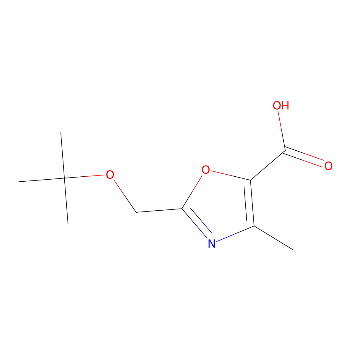 2-[(Tert-butoxy)methyl]-4-methyl-1,3-oxazole-5-carboxylic acid molecular structure, CAS 1565112-25-5