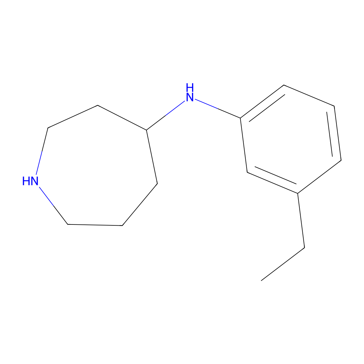 N-(3-ethylphenyl)azepan-4-amine molecular structure, CAS 1565116-00-8