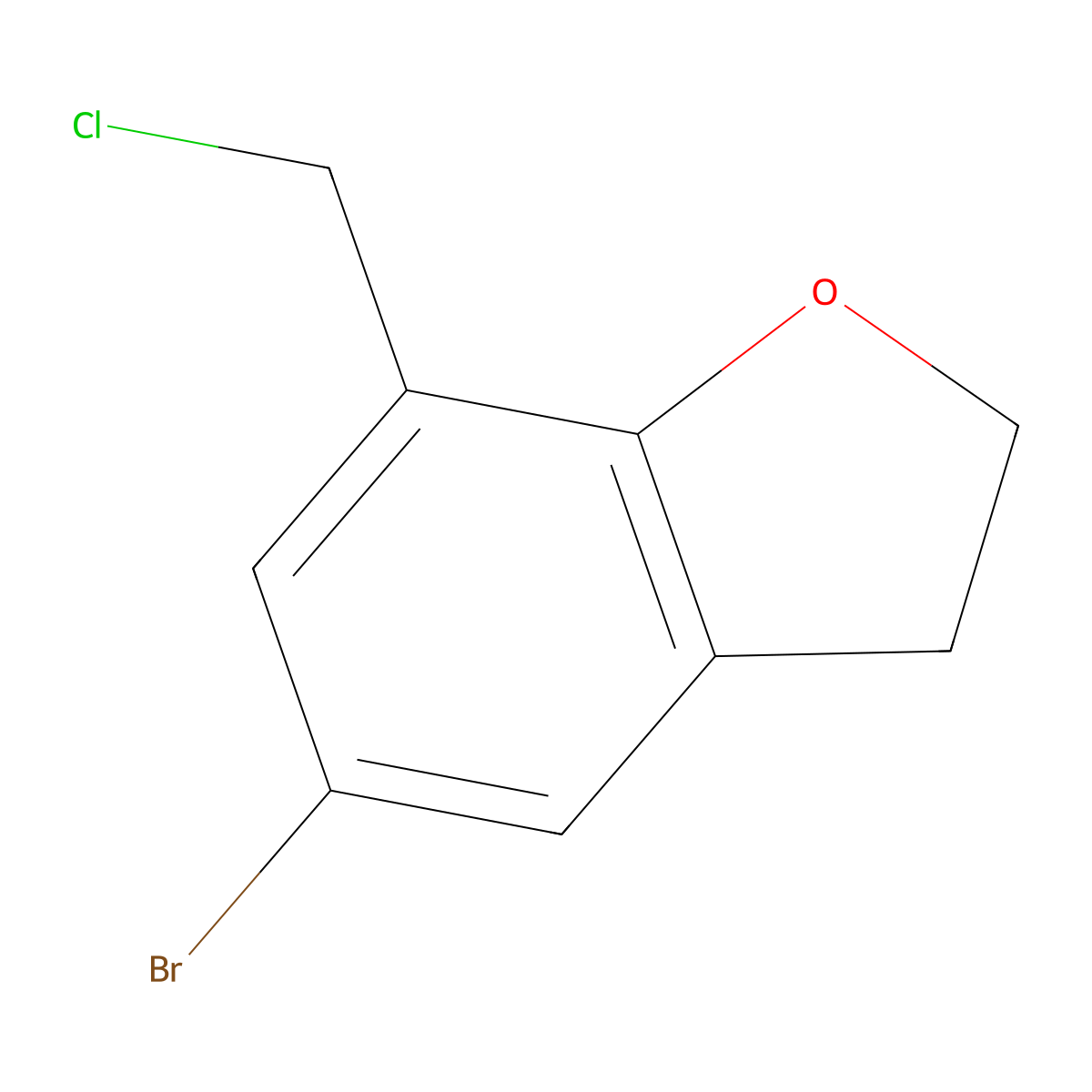 5-Bromo-7-(chloromethyl)-2,3-dihydro-1-benzofuran molecular structure, CAS 1565118-85-5