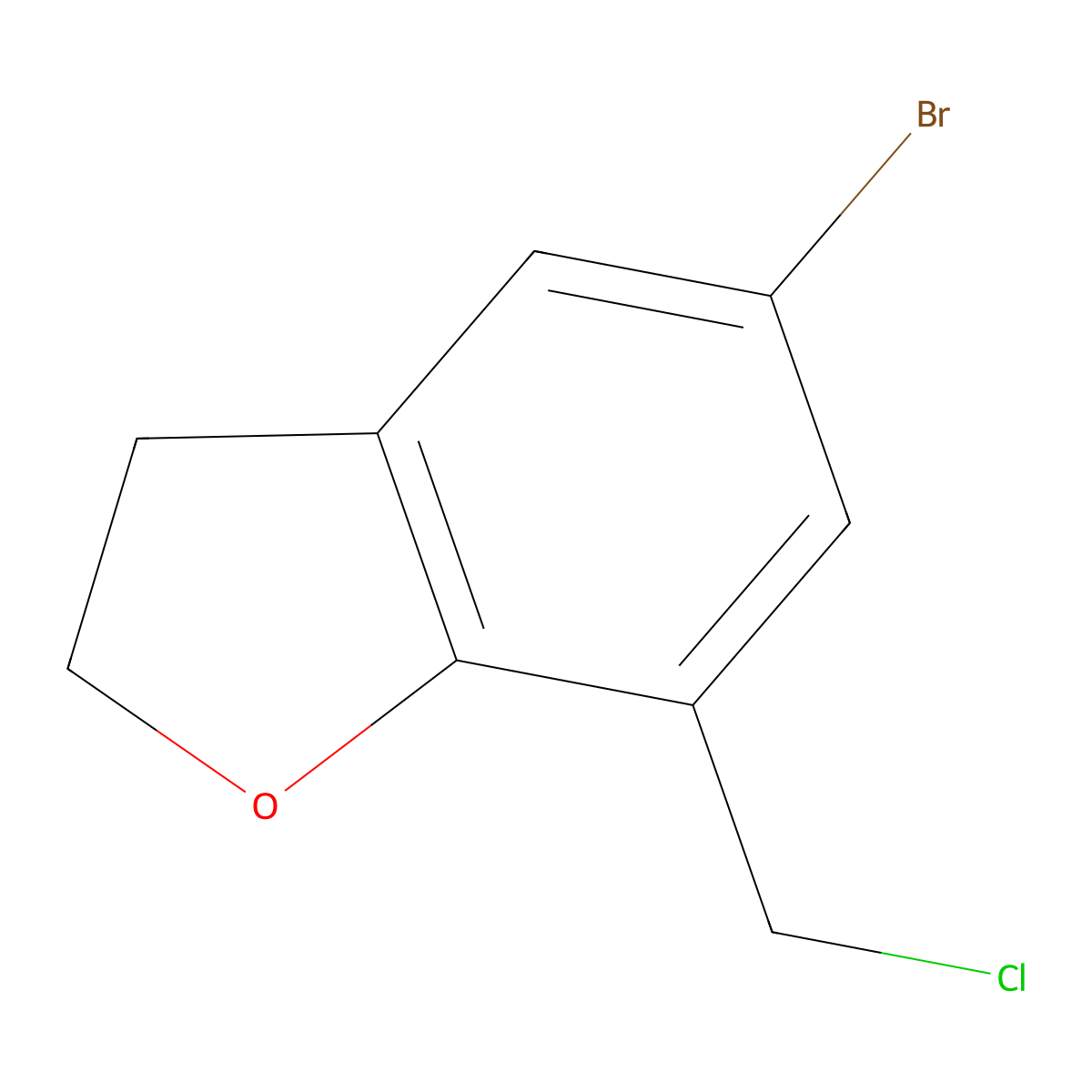 5-Bromo-7-(chloromethyl)-2,3-dihydro-1-benzofuran molecular structure, CAS 1565118-85-5