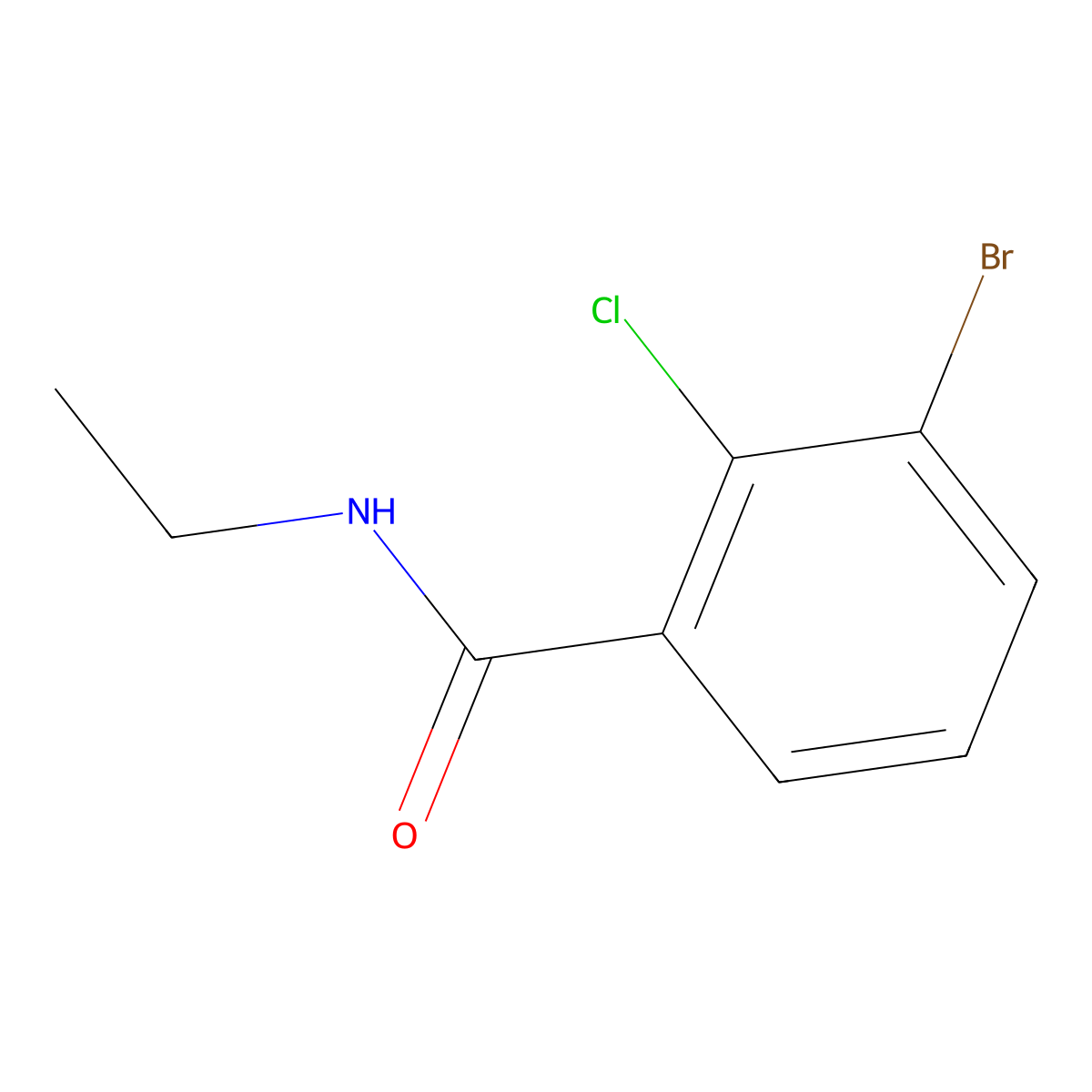 3-Bromo-2-chloro-N-ethylbenzamide molecular structure, CAS 1565120-27-5